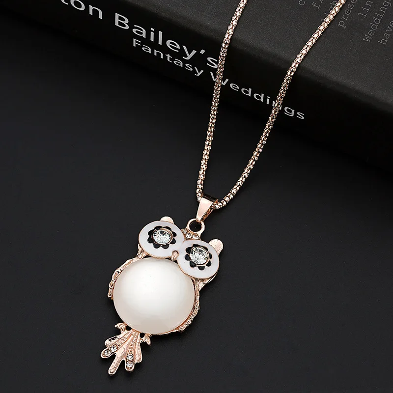 Fashion New Korean Long Sweater Chain Crystal Animal Fox Elephant Owl Pendant Item Women Zinc Alloy Necklace Jewelry Hot |