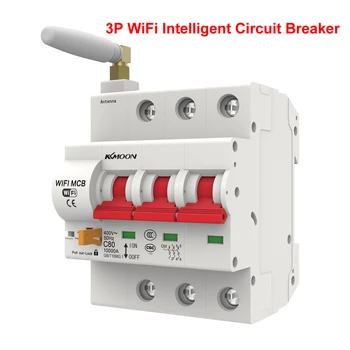 

3P/4P Remote Control WiFi Intelligent Circuit Breaker with Energy Monitoring Function Compactible with Alexa and Google Home