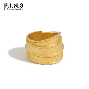 

F.I.N.S Korean 925 Sterling Silver Ring INS Closed Finger Rings for Women Wide Ring for Decoration Fashion Fine Jewelry