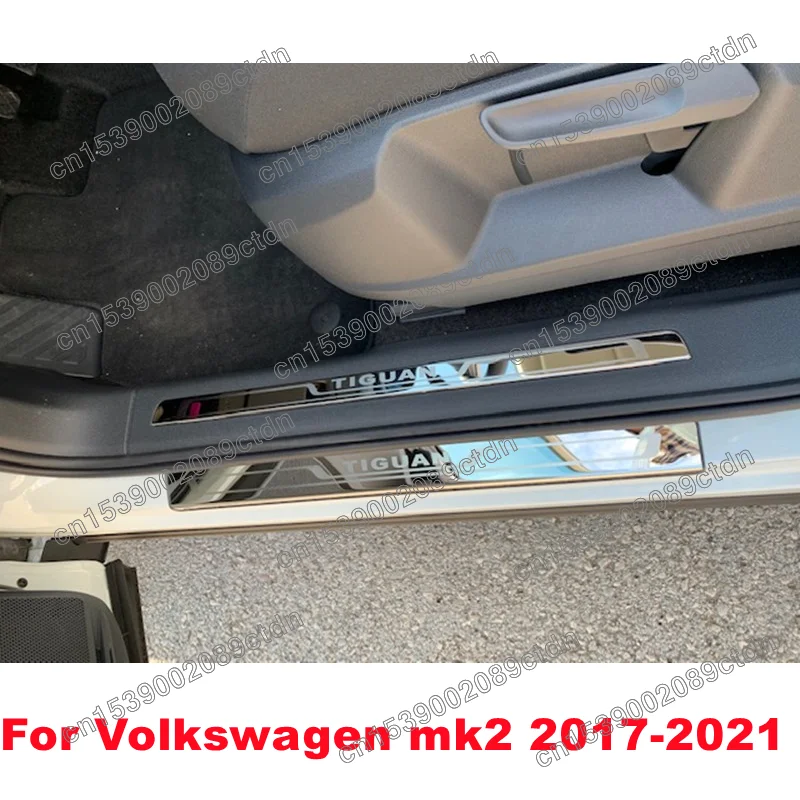 Stainless Steel Door Sill Scuff Plate For Volkswagen VW Tiguan mk2 2017