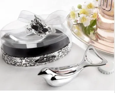 Love Dove Silver Chrome Bottle Opener Home Table Decor 50 pieces/lot free shipping | Дом и сад