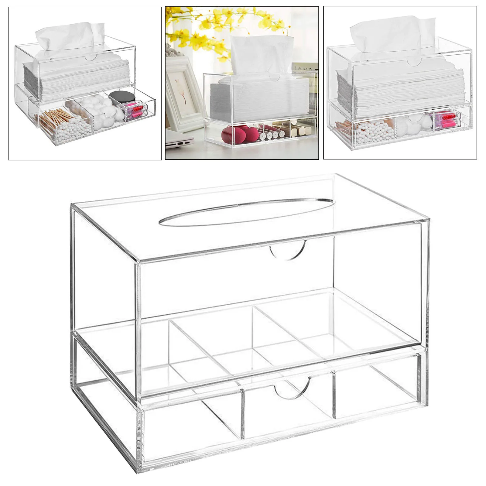 Home and Garden Products Cosmetic Organiser Drawers Clear Acrylic Jewellery Box Makeup Storage Case