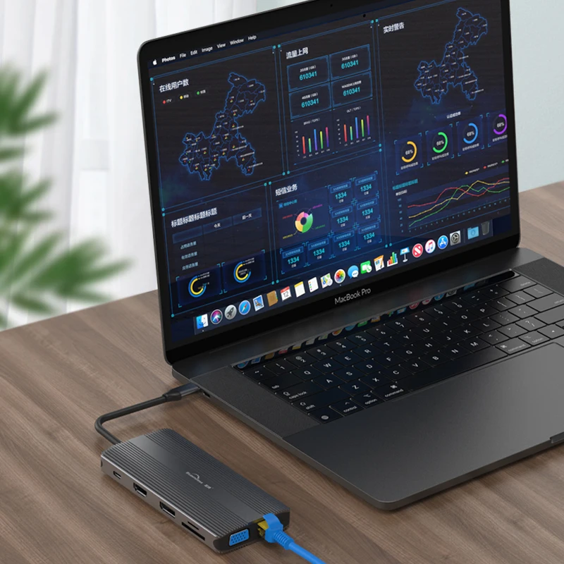 3.1 tipo c Hub para Macbook Hub com dp Bluendless Múltiplas Portas 3.0 c Docking Station Hdmi Rj45 Adaptador Hub Usb - Imagem 3