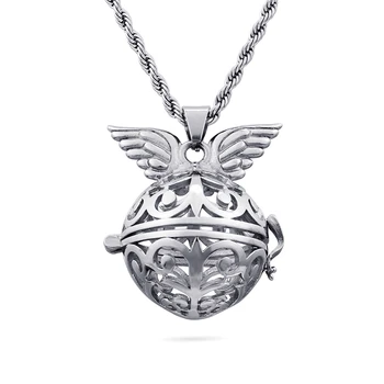 

Unique Design Gold & Stainless Steel Link Chain Choker For Women Men Unisex Cuff Hollow Round Wing Pendant Necklace