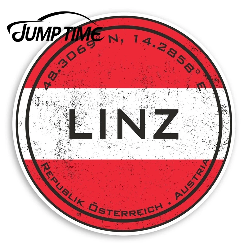 Jump Time Linz Австрия виниловая наклейка s Flag Путешествие багажная Водонепроницаемая