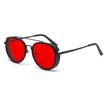 

Retro punk style eyewear alloy material oval sun glasses men and women fashion driving sunglasses