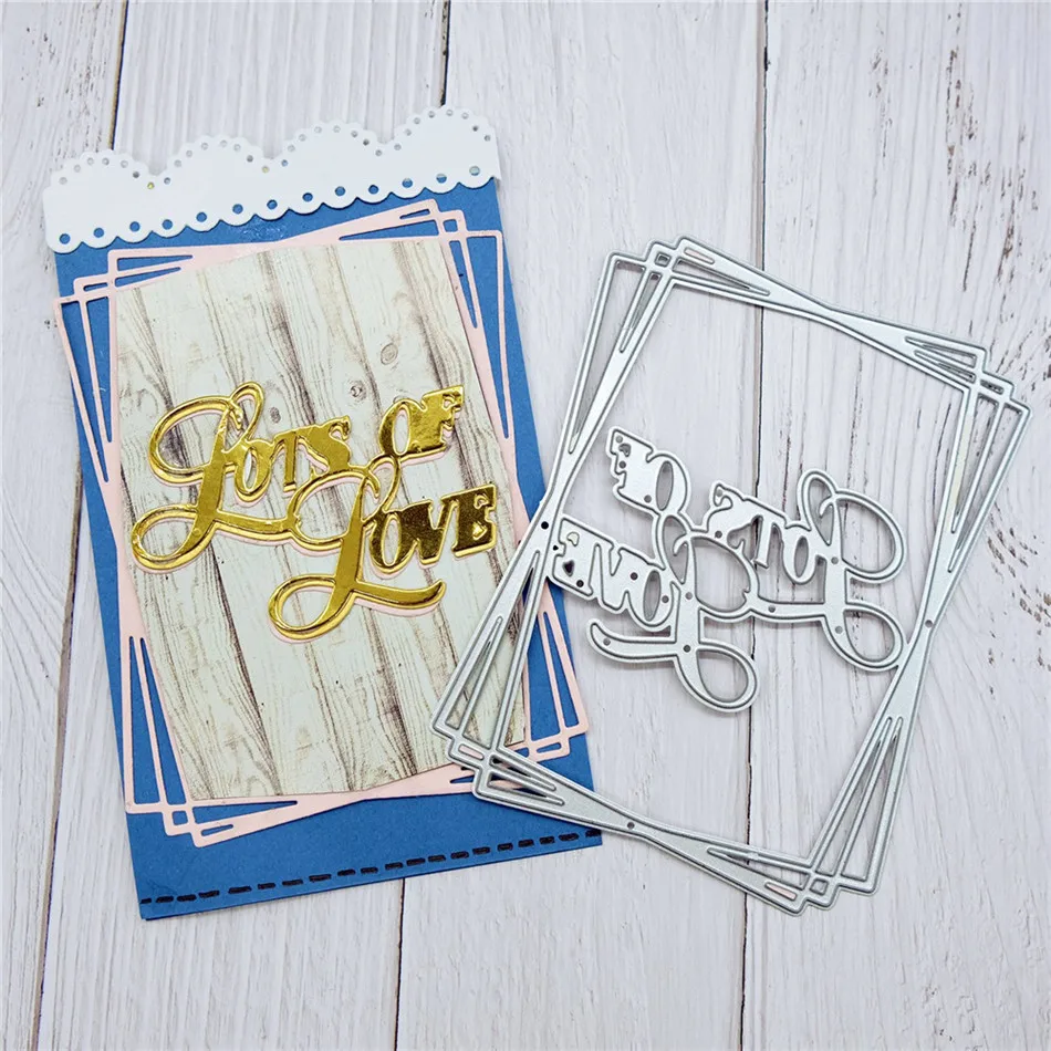 Eastshape 2pcs Frame Dies Border Metal Cutting Dies Scrapbooking Card Making Embossing Stencil Die Cut New Craft Dies Decor