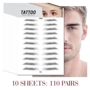 

O.TWO.O Adhensive Eyebrows 110 Pairs Women Eyebrow Wigs Human Hair Fake Eyebrows For Men Stick On Eyebrow Wigs Cosmetics