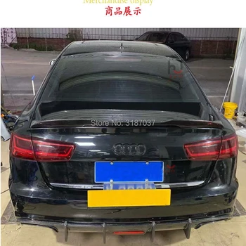 

For Audi A6 C7 / 4G 2012 - UP Fit 4-Door Sedan Only Carbon Fiber Rear Roof Spoiler Wing Trunk Lip Boot Cover Car Styling