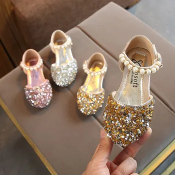 

Brand Children Girls Princess Dance Leather Shoes Girls Cute Crystal Bowknot Pearl Single Shoes Kids Casual Bling Bow Shoes
