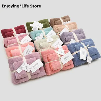 

Soft Coral Fleece Towel Set Household Daily Absorbent Face Wash Towel Bath Towel Beach Towel for Adults