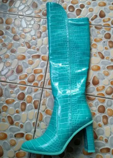 aqua snakeskin boots