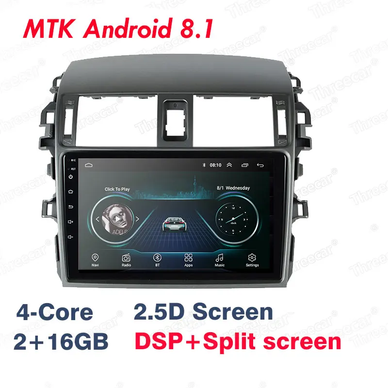 Mirrorlink iPhone Android 9,0 one din радио Bluetooth автомагнитола мультимедийный MP5 плеер для Toyota Corolla E140/150 2008-2013 без Android - Цвет: 2 with 16