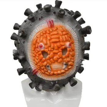

Halloween Mask Headdress Horror Virus Bacteria Bacteria Mask Cosplay Costume Party Decoration-gray