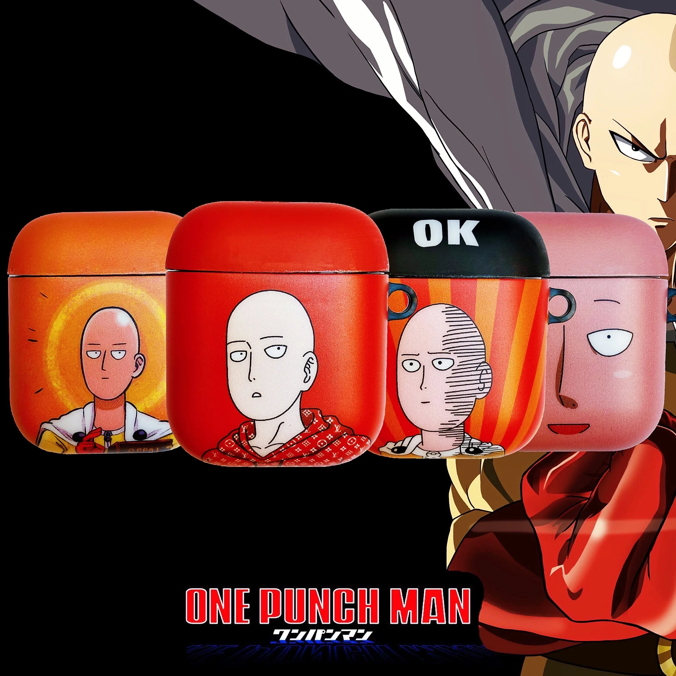Забавный мультяшный One Punch Man для Apple AirPods 2 и 1, мягкий чехол для зарядки из ТПУ, беспроводной Bluetooth чехол для наушников