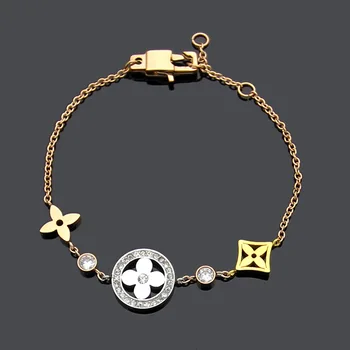 

Wholesale V intermediate color seven FLOWER BRACELET LADIES style intermediate color four leaf flower bracelet