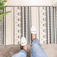 Хлопковый и льняной тканый ковер с кисточками, ковер для спальни, декоративные гобелены для гостиной