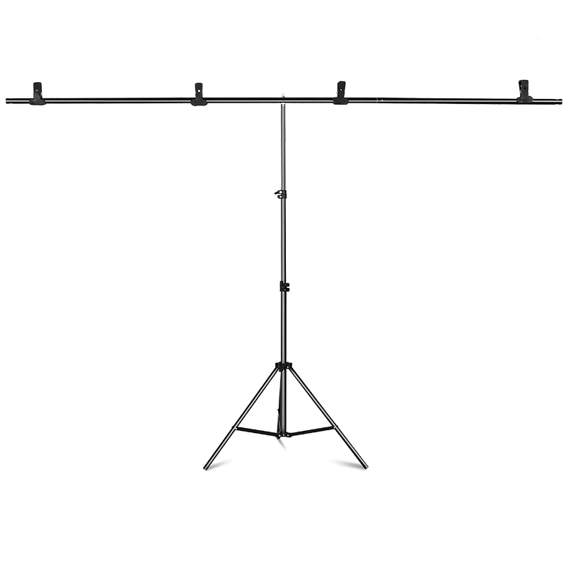 

T-Shape Portable Background Backdrop Support Stand Kit 6.5ft Wide 6.5ft Tall Adjustable Photo Backdrop Stand with Spring Clamps
