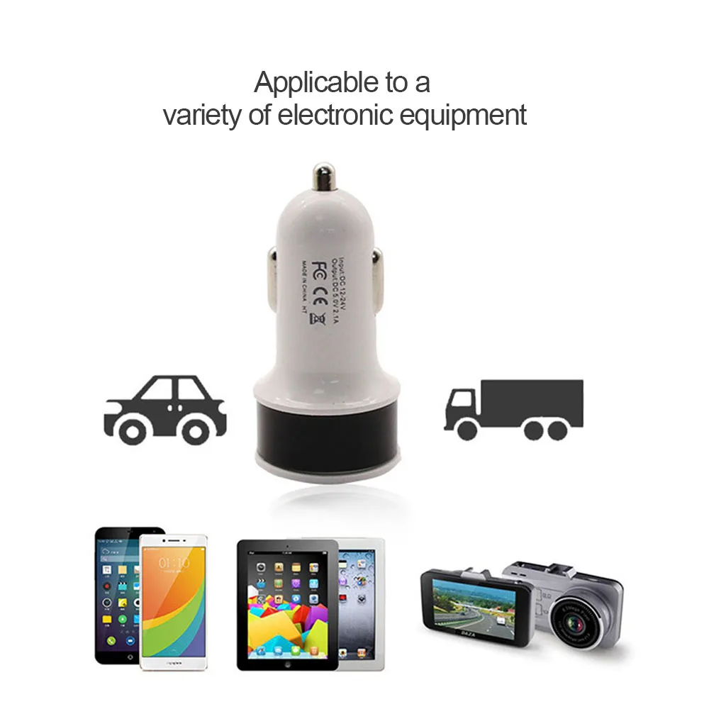 

1Pcs Mini USB Car Charger For Mobile Phone Tablet GPS 2.1A Fast Charger Dual USB Car Phone Charger Travel charger Car accessorie