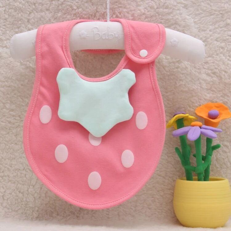 1 PCS Soft Newborn Cotton Girls Boys Baby Bibs Dot Strawberry Towel Feeding Burp Cloth Waterproof Infant Bandana Feeding accessoriesbaby eating  Baby Accessories