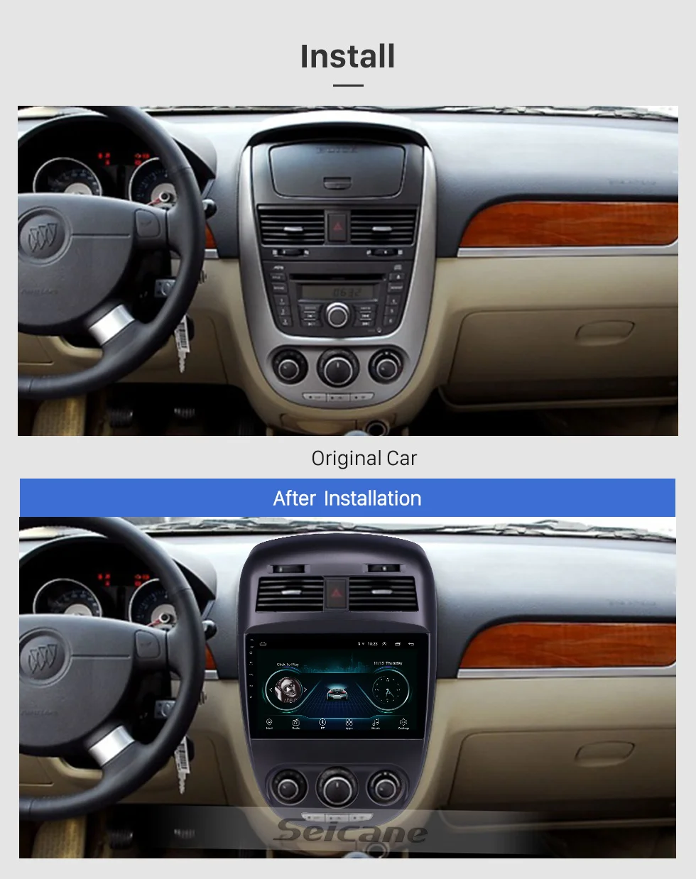 Seicane Автомобильный gps 10," HD Android 9,1 авто радио для Buick Excelle 2008 2009- сенсорный экран с поддержкой Bluetooth Carplay DVR