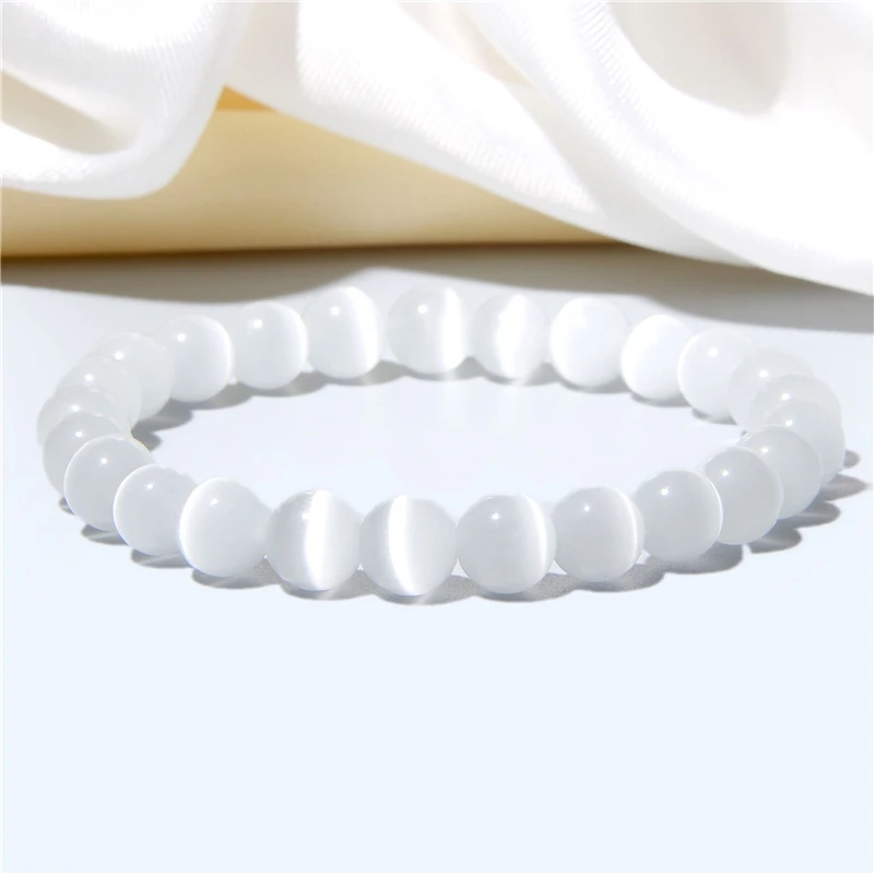 Bracelet Jewelry Cat Eye Stone Beads For Women Men Animal Charm Bangle Pendant