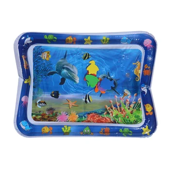 

1pc Infant Inflatable Water Cushion Creative Playing Pad Crawling Cushion Water Play Mat for Baby Infants Toddlers (Blue)