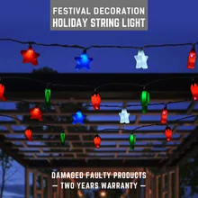 Уличный струнный светильник s 110V UL 10-PACK/2,43 M декоративный водонепроницаемый светодиодный светильник для праздника, садовый Рождественский светильник, свадебная лампа