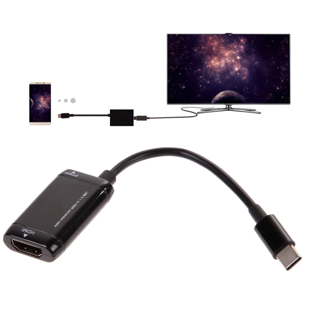 USB3.1 TYPE C к HDMI Кабель адаптер 1080P HD аудио видео кабель конвертер для MHL Android