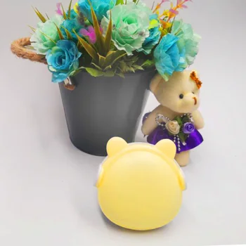 

LED Mini Night Light Yellow Cute Cartoon Bear Bedside Lamp Children Remote Operated/Light Operated Sleeping Bedroom Wall Lamp