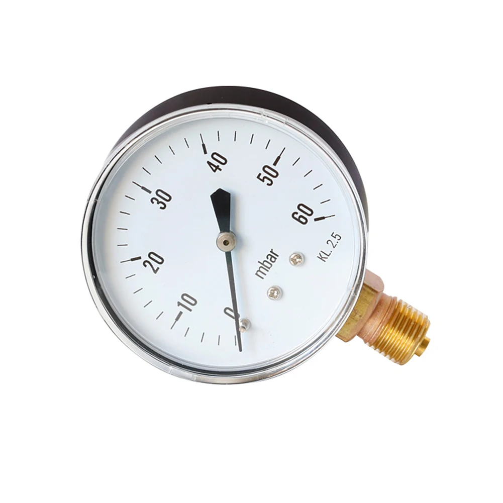 

Air-Pressure-Gauge 0-60mbar Compressor Compressed Gauge Tools for Air Water Oil Gas Measurement 1/4BSPT Test Pressure of Water
