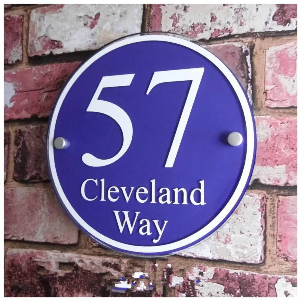 

Customized Personalised House Sign Door Number Address Plaque Modern #C5