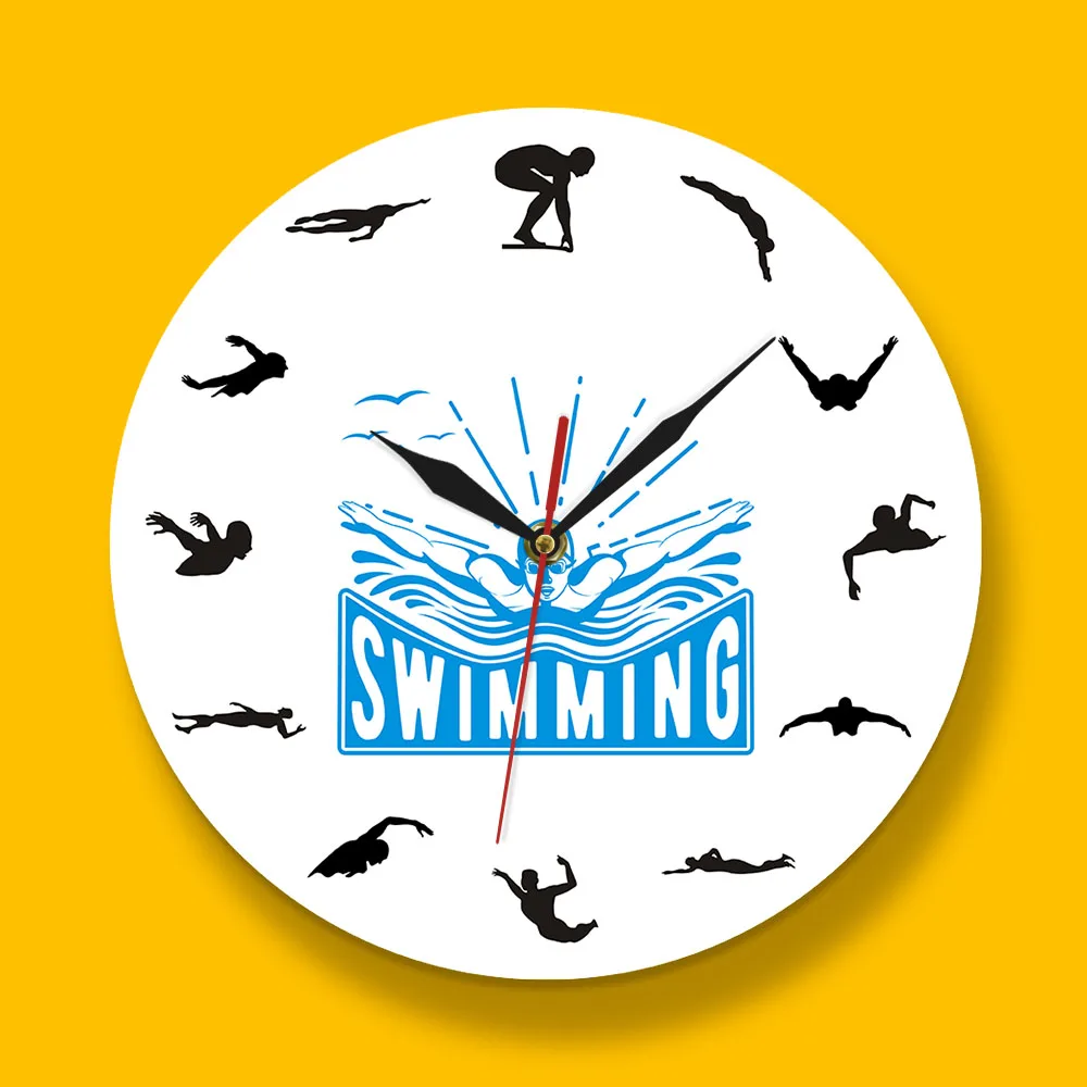 Swimming Sport Art Design Wall Clock Voyage Floating Underwater Diving Swim Coach Home Decor Wall Clock Unique Gift For Swimmer