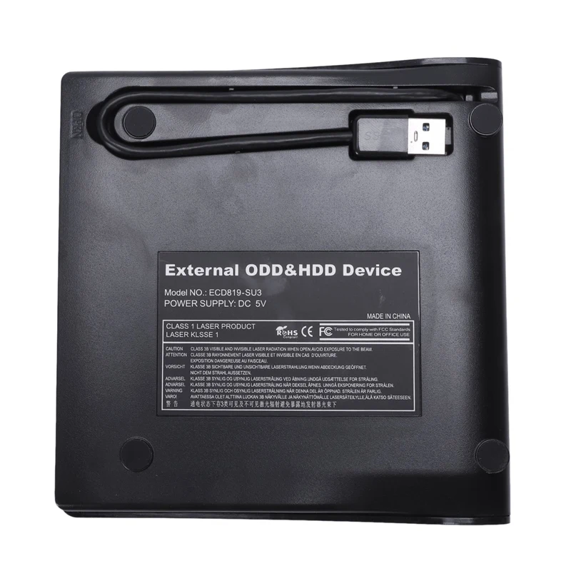 USB 3,0 Мобильный Внешний чехол для 12,7 мм SATA CD DVD BD-ROM BD-RE привод BK