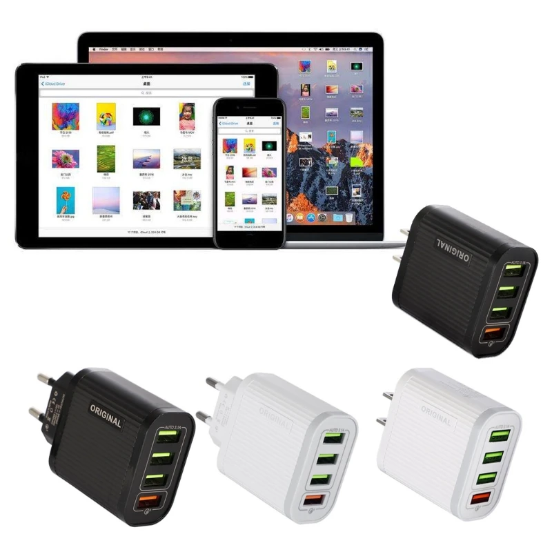 

Quick Charge 3.0 USB Charger 4-Port Quick Charge EU/US Plug Wall Mobile Charge