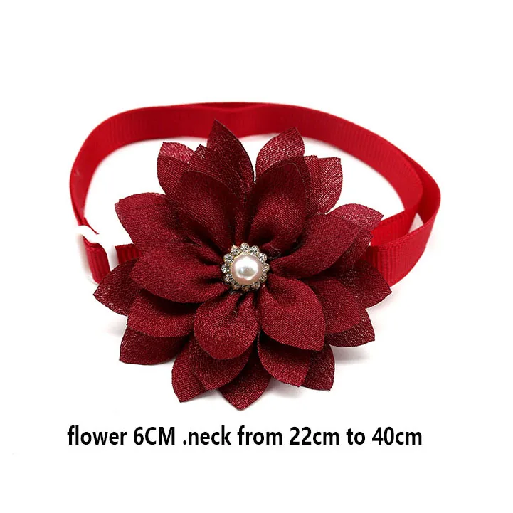 New 100pcs Small Dog Accessories Chiffon Rhinestone Pet Dog Cat Bowtie Collar Flower Small Dog Puppy Bow Tie Pet Supplies