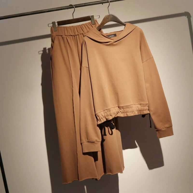 [LANMREM] 2019 осень и зима новые продукты мода сплошной цвет свободный большой размер