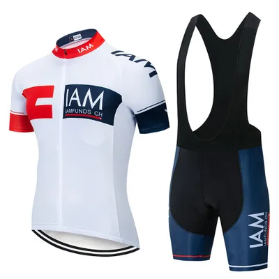 Nuevo verano IAM blanco de manga corta Conjunto de Jersey de ciclismo transpirable de secado rasido ropa de ciclismo Maillo