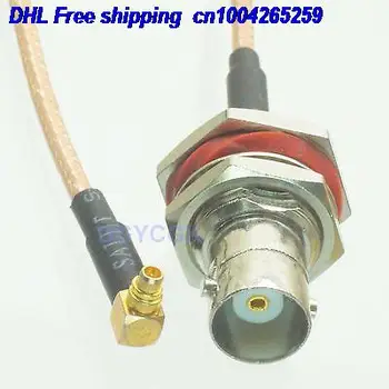 

EMS/ DHL 50pcs BNC female bulkhead to MMCX male plug right angle RG316 Jumper pigtail 6" cable 22j