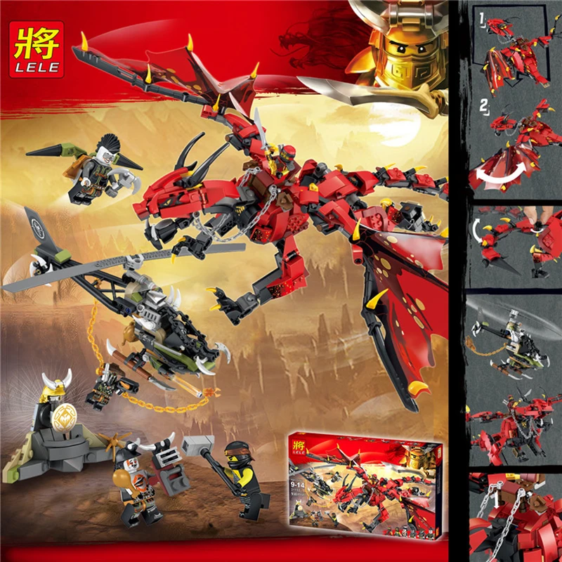 

Ninjago series Flames Dragon Proto-saur Building Blocks Bricks Compatible legoingLYs 70653 Gift to the boy Educational toys