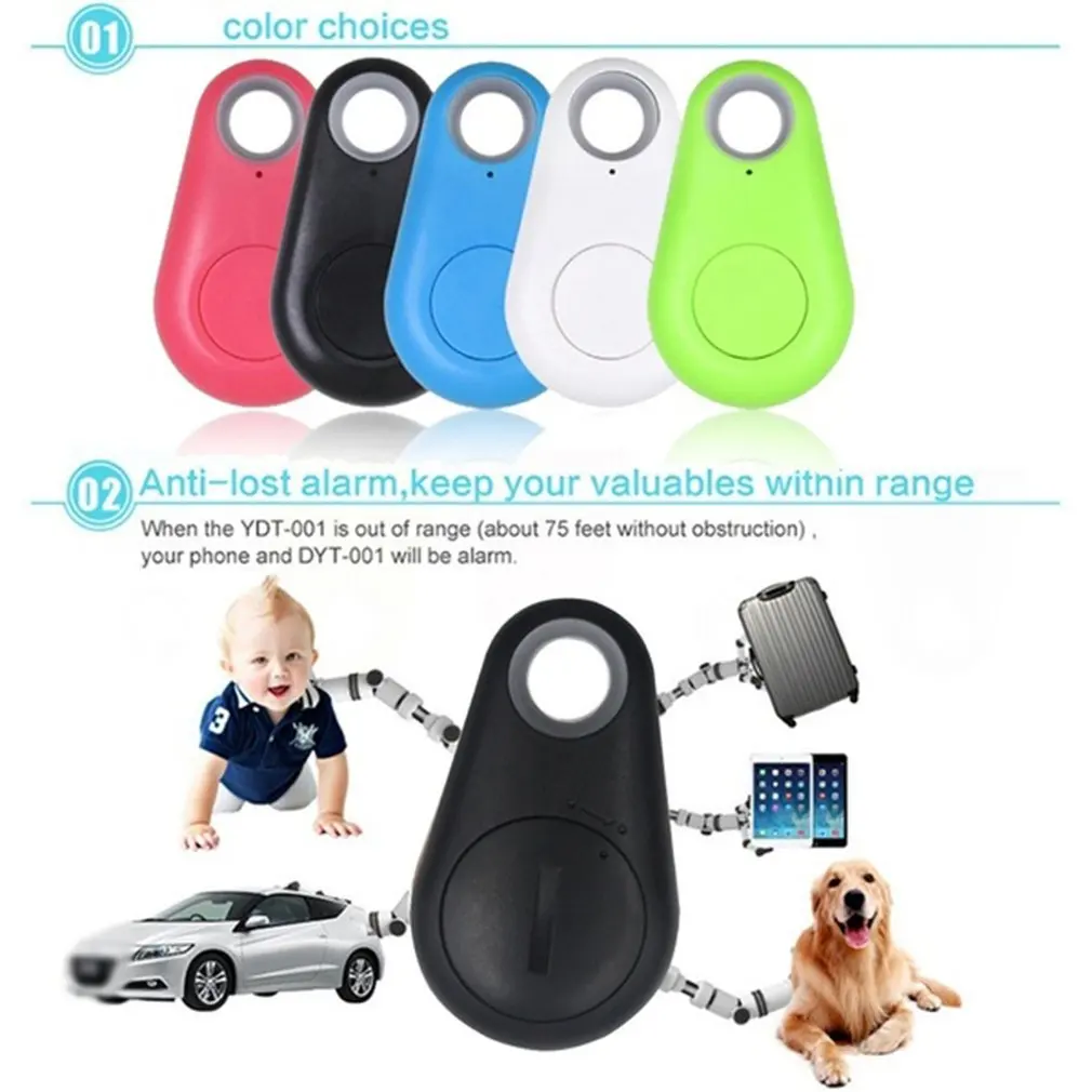 Mini Fashion Smart Dog Pets Bluetooth 4.0 GPS Tracker Anti-lost Alarm Tag Wireless Child Bag Wallet Key Finder Locator elderly sos alarm