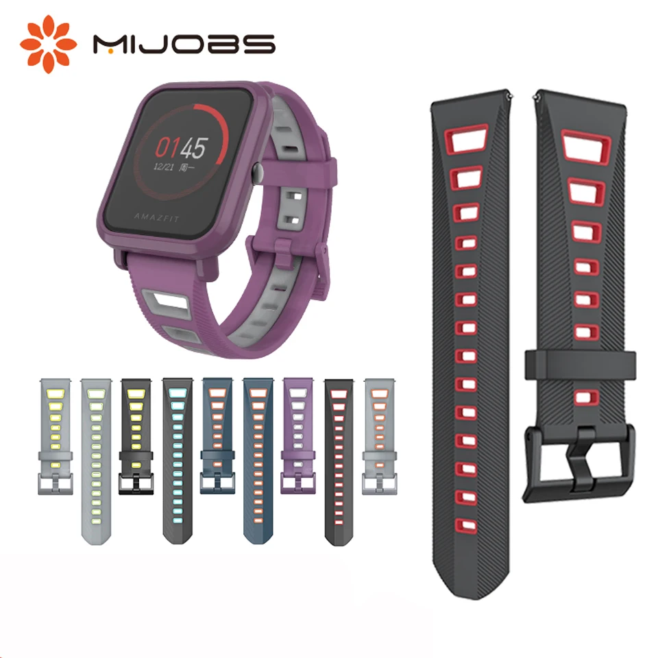 Силиконовый ремешок на запястье для Xiaomi Huami Amazfit GTS Bip GTR BIT аксессуары 20 мм 22