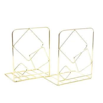 

Bookends Metal Book Ends Heavy Duty Modern Decorative Bookend Bookshelf Decor for Bedroom Library Office School Book Display Des