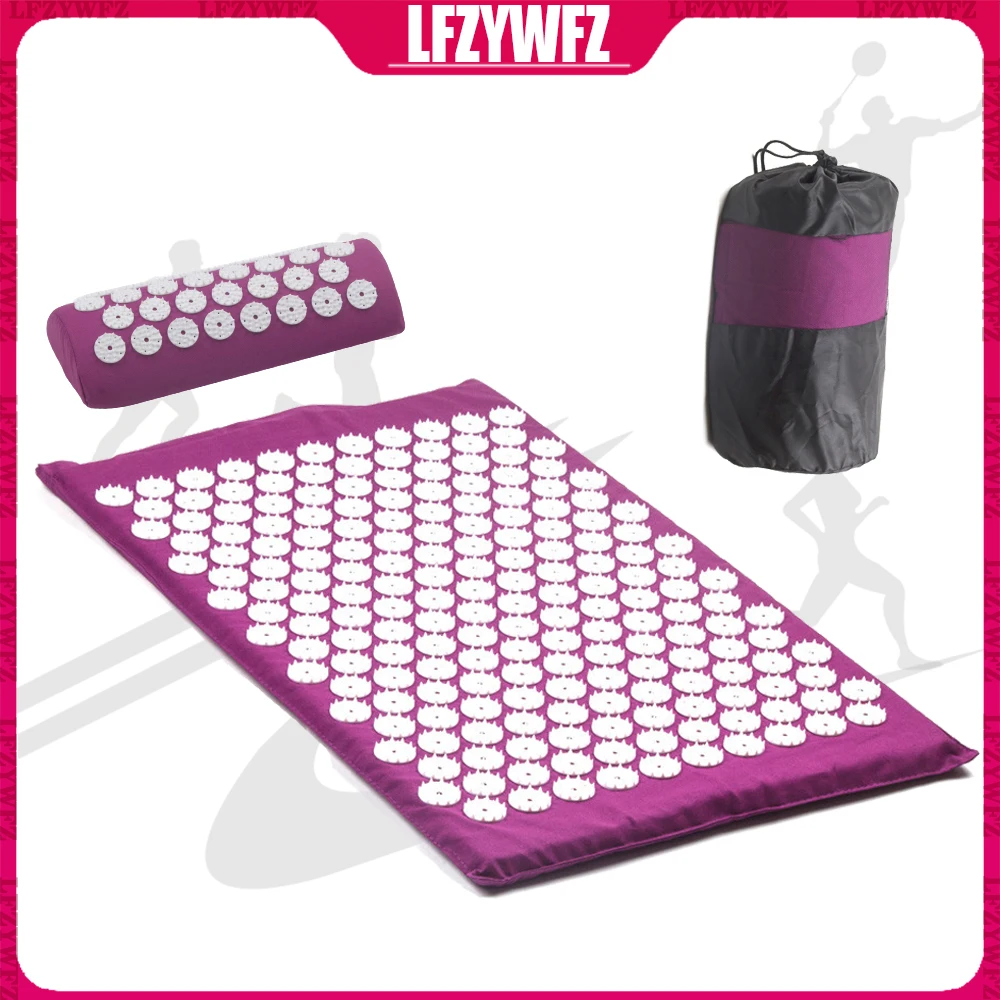 

Massage Excercise Mat Acupressure Massager Mat Set Back Body Foot Cushion Massage Pad Relieve Stress Gymnastics Mat With Pillow