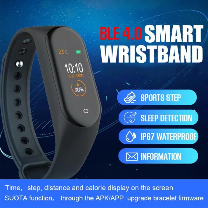 M4 Smart Band Wristband Hryfine Program Heart Rate Blood Pressure Sleep