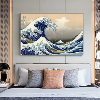 

The Great Wave off Kanagawa By Katsushika Hokusai Famous Paintings Print On Canvas Art Posters Japanese Ukiyo-e Pictures Cuadros