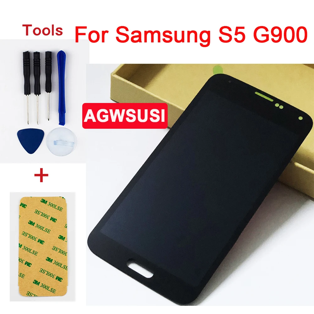 ЖК-дисплей для Samsung Galaxy S5 G900 SM-G900F G900M G900P SM-G900MD Полный панель + сенсорный экран