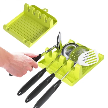 

Spoon Holder Stand Plastic Ladle Shovel Rest for Pot Cover Cutlery Spatula Holder Rack Kitchen Cooking Accessories Organizer