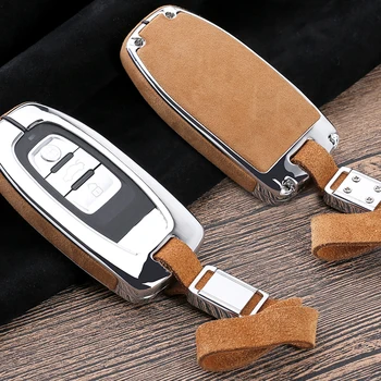 

Fur Zinc Alloy Car Key Case Cover for Audi A5 Q7 S4 S5 A4 B9 Q7 A4L 4m TT TTS RS 8 2016 S 2017 2018 Car Key Ring Protect Covers