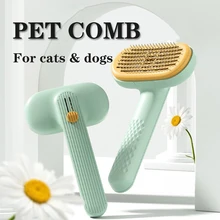 

Pet Hair Shedding Comb Dog Cat Brush Dog Comb Self Cleaning Brush Dog Brush Hair Removal Comb for Dogs Cats Pet Grooming Brushes
